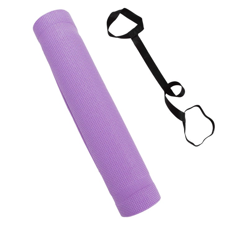 Mind Reader YOGAPVC-PUR All Purpose Extra Thick Yoga Fitness & Exercise Mats with Carrying Strap, High Density Anti-Tear - Image 5